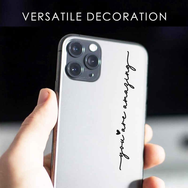 CYLDGNS 3 x Car Rear Mirror Vinyl Decal Stickers Water Bottle Decor Cute Laptop Sticker Aesthetic Tumbler Positive Affirmation Decal Car Rearview for Women Gift for Her (Black, You are Amazing) - Image 5